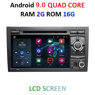 DSP ips 4G 64G 8 CORE 2 Din Android 9 Автомобильный мультимедийный dvd-плеер gps для Audi A4/S4/RS4/B6/B7/SEAT/Exeo автомобильный Радио стерео DVR obd2 - Цвет: 2G 16G LCD