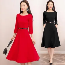 Весенняя и летняя новая стильная женская одежда в Корейском стиле, модное элегантное платье трапециевидной формы с вырезом лодочкой и коротким рукавом, платье средней длины