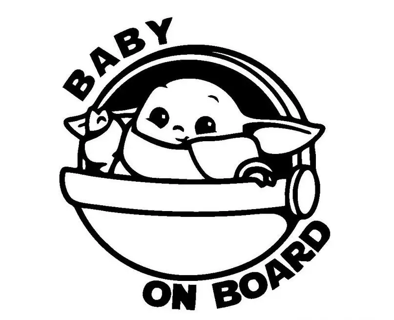 Baby Yoda A Bordo Pegatinas Star Wars The Mandalorian Pegatinas Impermeable Para Laptop Skateboard Equipaje Motocicleta Pegatina Para Juguetes Aliexpress