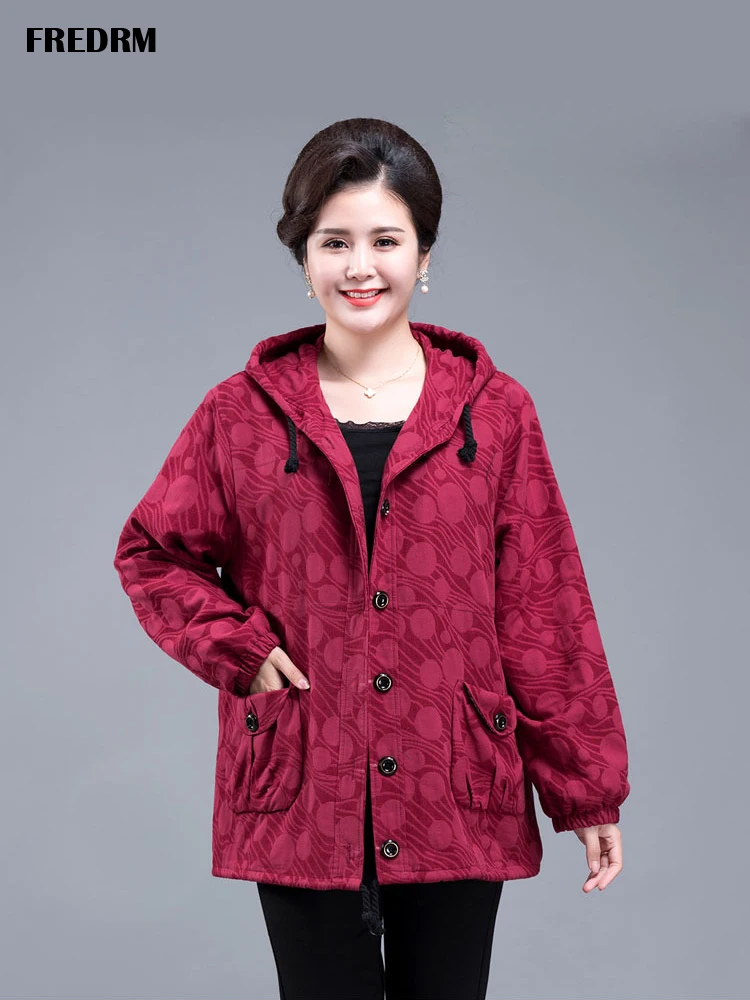 FREDRM Women Trench Coats Spring Autumn Plus Over Size 6XL 7XL 2020 New Female Dot Outerwear Middle-aged Lady Windbreaker