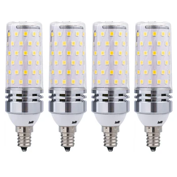 

4pcs/pack Living Room Easy Install E12 16W Aluminum Candle Light 1281lm Energy Saving Bright Wide Beam Corn Lamp 6000K LED Bulbs