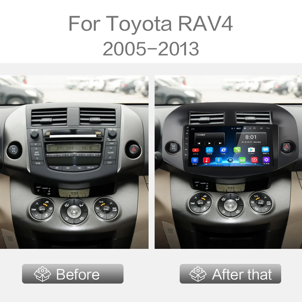 Для Toyota RAV4 2005-2013 автомобильный Радио Мультимедиа Видео плеер навигация gps Android 8,1 GO 2din 10,1 дюймов авто стерео Автомагнитола