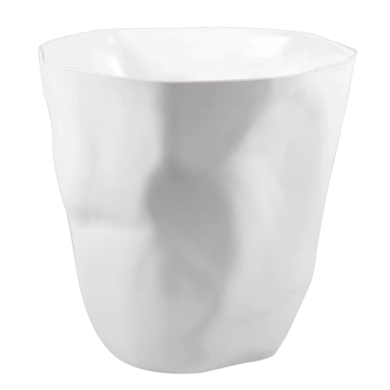 2pcs Living Room Uncovered Trash Can Bedroom Large Dustbin Bathroom Paper Rubbish Bin-Black& White