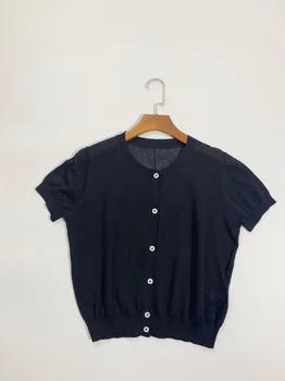 

Womens Sweater Black Short Cardigan