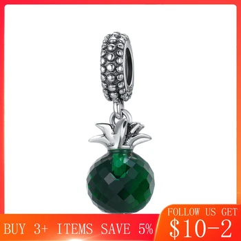 

CodeMonkey Genuine 925 Sterling Silver 2 Colors Summer Pineapple Pendant Charms fit Women Charm Bracelets jewelry CMC358