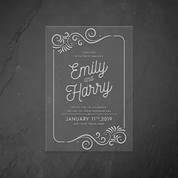 

Personalized Acrylic Invitation - Perfect for wedding, birthday, anniversary, party or event.