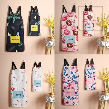 

Nordic Style Parent-child Apron Waterproof Antifouling Printed Apron Sleeveless Apron Baked Children Apron