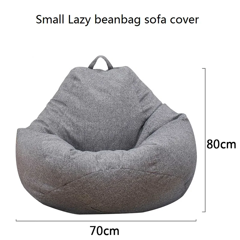 

Small lazy bean bag sofa cover 70*80cm no padding linen chair bean bag sofa tatami living room Sitting room furniture