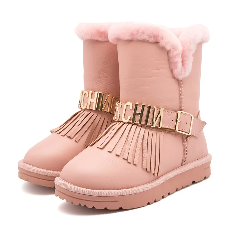 

Snow Boots Women's Genuine Leather New Style Wool Warm Tube Breathable Rubber Anti-slip Women's Snow Boots