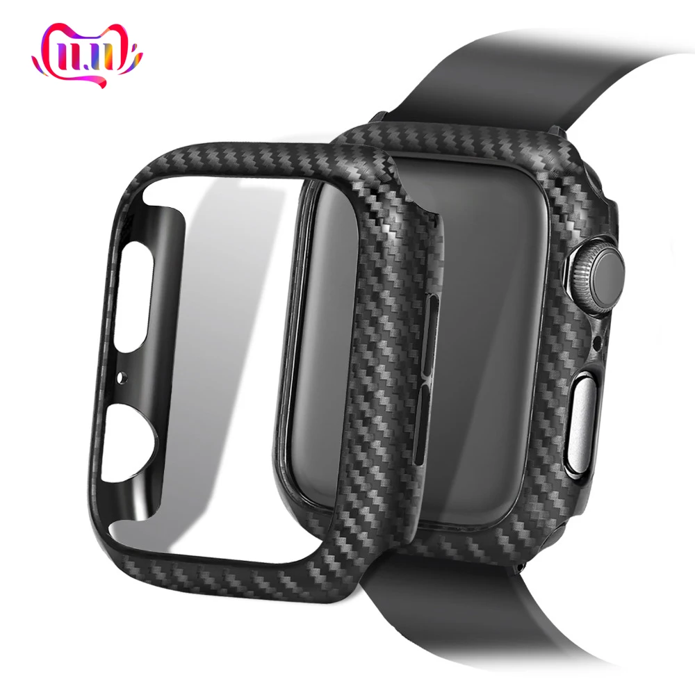 Защитный чехол для Apple Watch 4 5 3 iwatch 44/42 мм 40/38 карбоновый защитный бампер аксессуары
