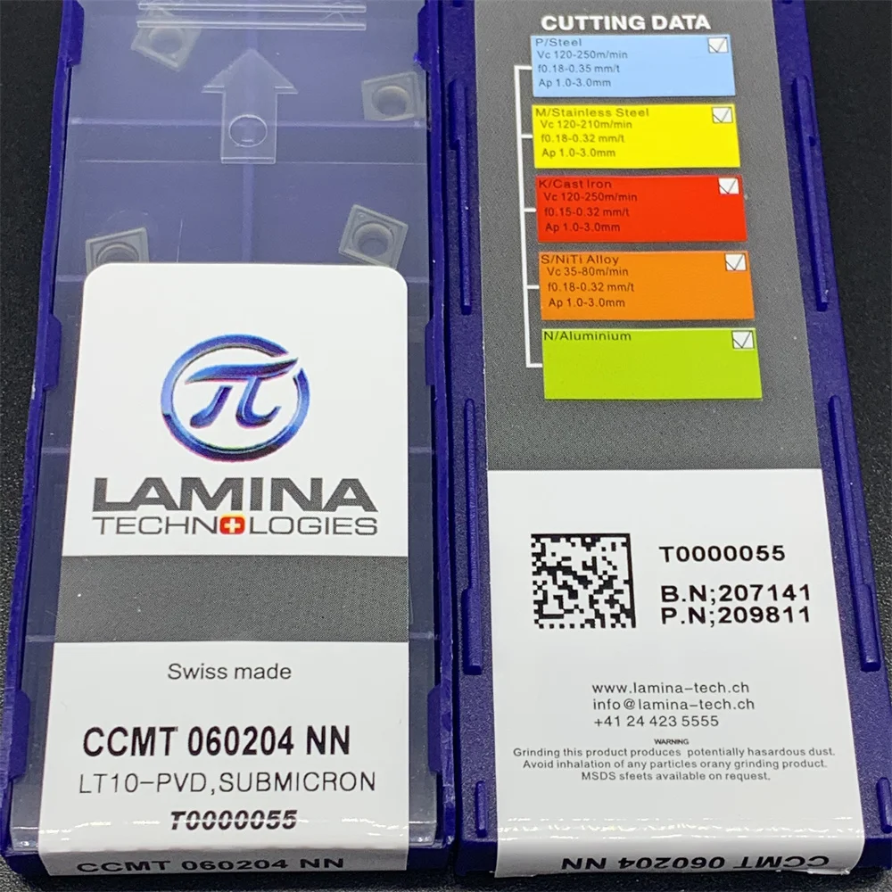 라미나 CCMT 060204   NN LT10-PVD 원통형 선삭 공구 CCMT 060204   NN LT10-PVD PVD 카바이드 블레이드 CCMT