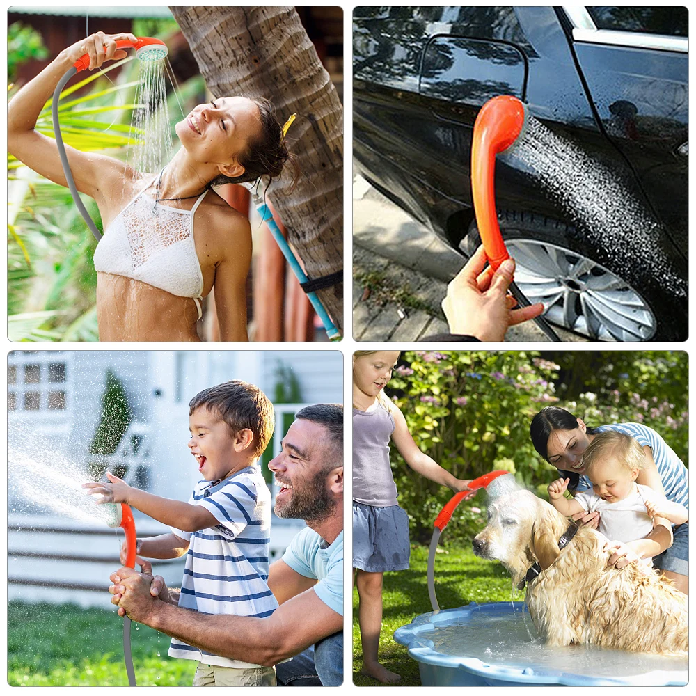 Camping Shower Portable Camping Shower Outdoor Camping Shower Pump Rechargeable Head Bucket for Hiking Traveling camping shower set