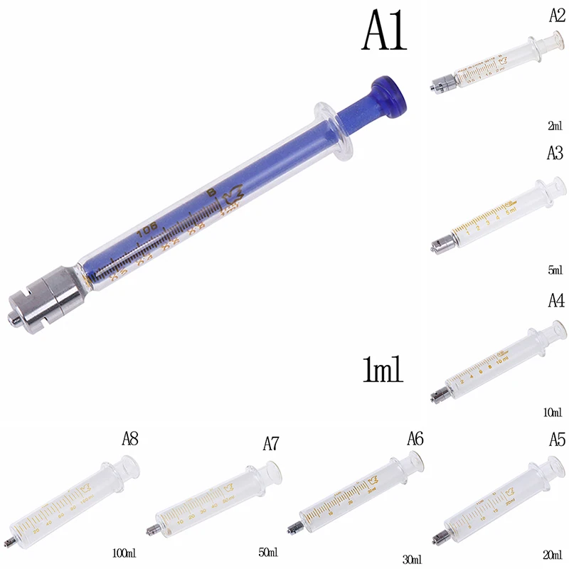 1 мл 2 мл 5 мл 10 мл 20 мл 30 мл 50 мл 100 мл стеклянный люэровский наконечник шприца многоразовый стеклянный шприц Прямая поставка
