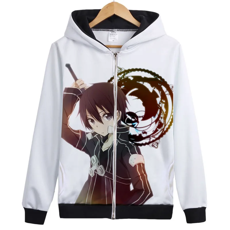 Аниме Sword Art Online Толстовка SAO Kirigaya Kazuto Yuuki меч асуны искусство онлайн Толстовка пальто с тонким флисом модная куртка толстовка - Цвет: 6