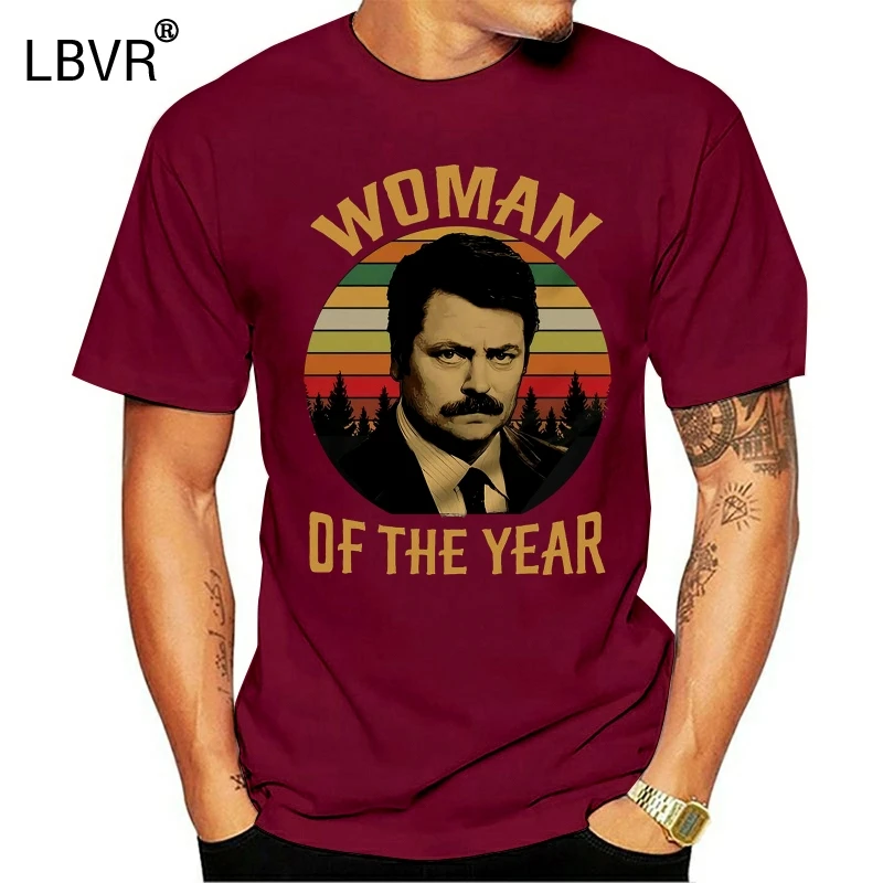 Мужская винтажная Ретро футболка RON SWANSON для парков и отдыха | Женская одежда