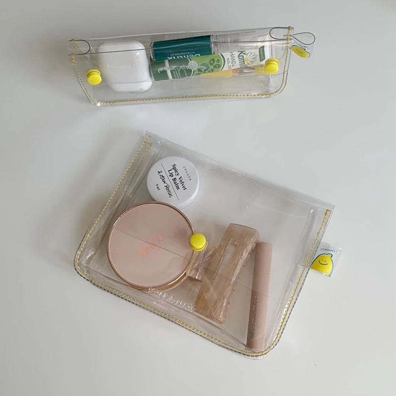 

Ins Transparent Stationery Lemon File Bag A4 PVC Waterproof Pencil Case Portable Data Cosmetics Storage Bag School Supplies