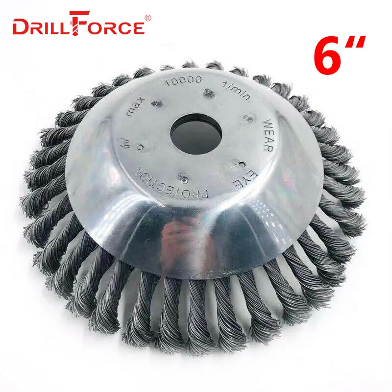 Drillforce " 8" Сменное колесо, стальной провод, триммер для травы, головка, роторный резак, щетка для сорняков, полировка, газон, Mover, аксессуар - Цвет: 6 inch