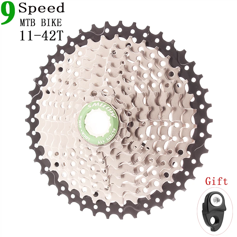 Зеленый SMLLOW MTB 9 s 27s 9 speed 11-42 T Freewheel Запчасти для горного велосипеда кассеты с широким соотношением совместимы с M430 M4000 - Цвет: Зеленый