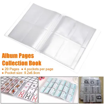 

80 Pockets Photo Album Pages Collection Trading Gaming Card Sleeve Storage Sheet Transparent Camera Film Ticket Name Card Holder