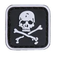 Skull 2.6CM Череп резиновые нашивки без ножа нет жизни тактический военный боевой дух декоративная заплатка One Shot One Kill Combat бейджи ПВХ для крышки Сумки - Цвет: Skull 2.6CM