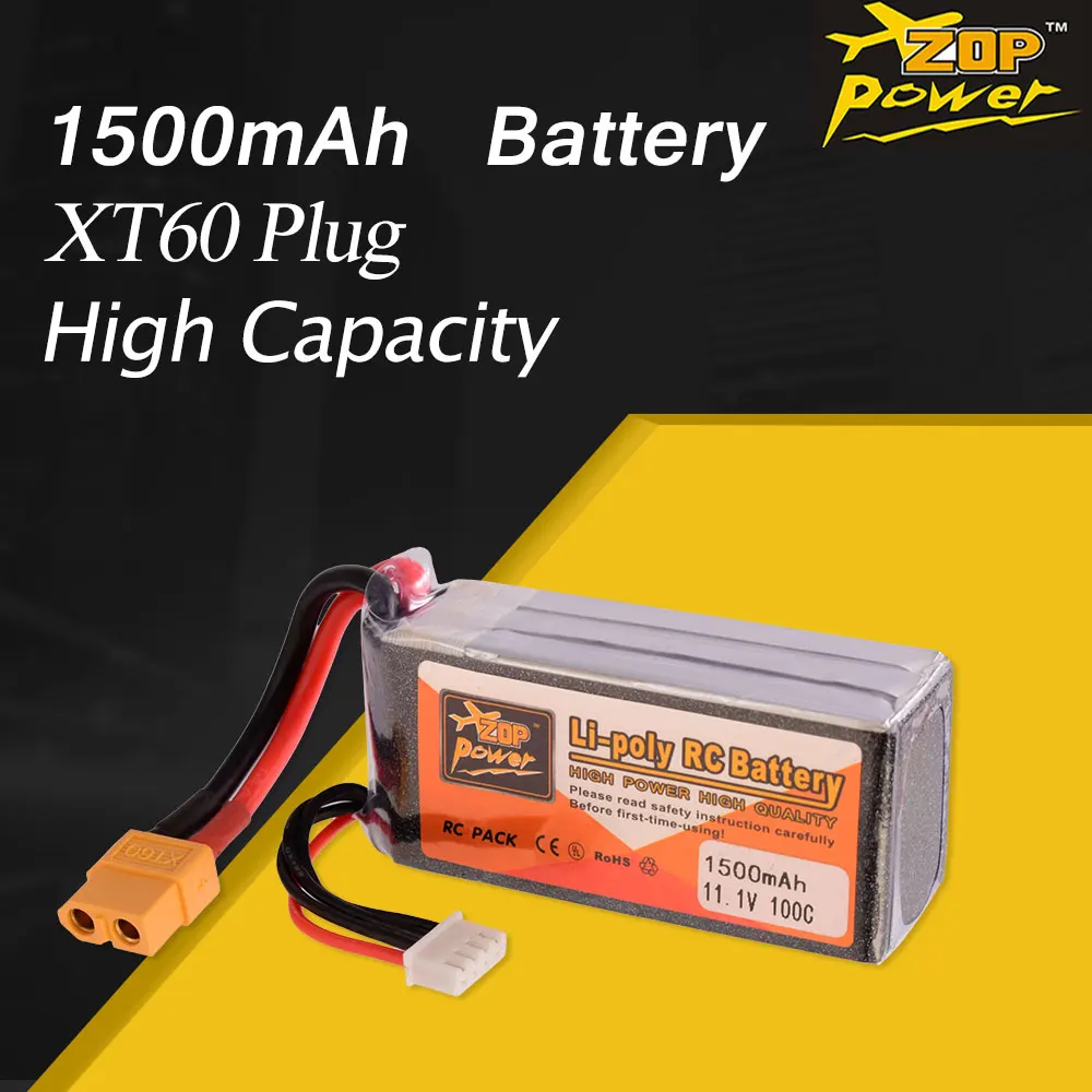 ZOP Power 7 4 V 11 1 14 8 18 5 1500mAh 100C 2S 3S 4S 5S Lipo Battery XT60 Plug Для радиоуправляемого дрона
