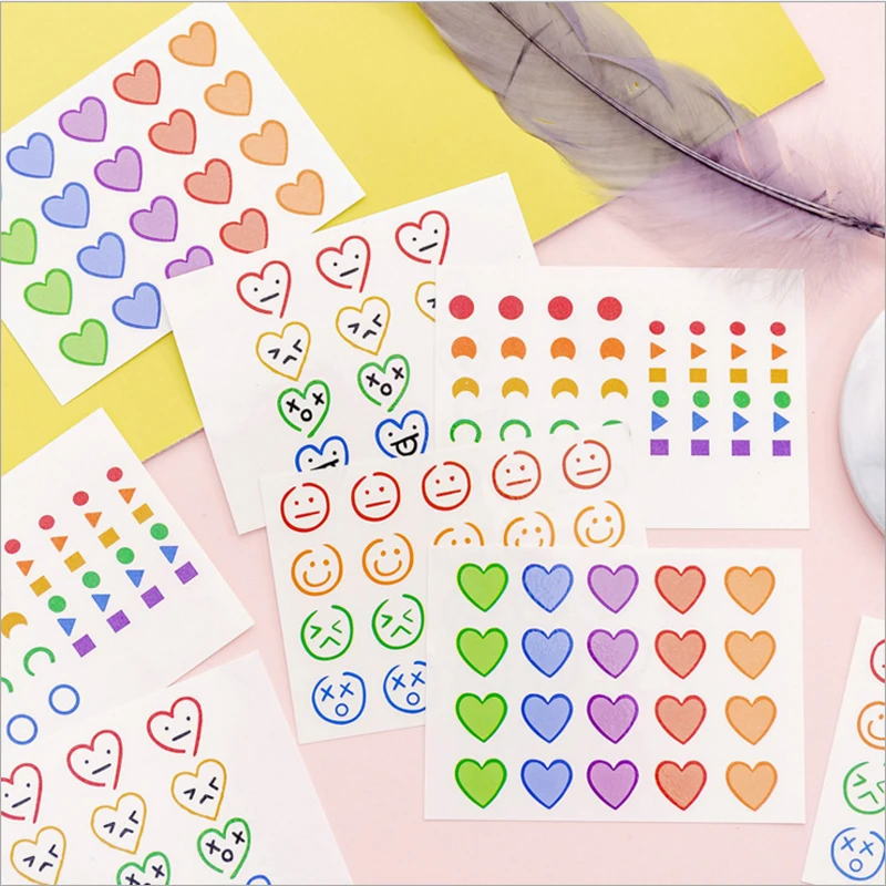 50 пакетов Kawaii emjoy smiley тату-наклейки для лица мини клевый стикер Скрапбукинг индивидуальная наклейка s запеченная с любовью