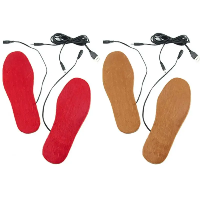 1 пара USB грелку для обуви унисекс Спорт на открытом воздухе лыжные стельки с подогревом переработанного использования