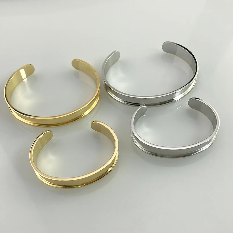 Stainless Steel Bracelet 5pcs Open Cuff Bangles Basic Women Child