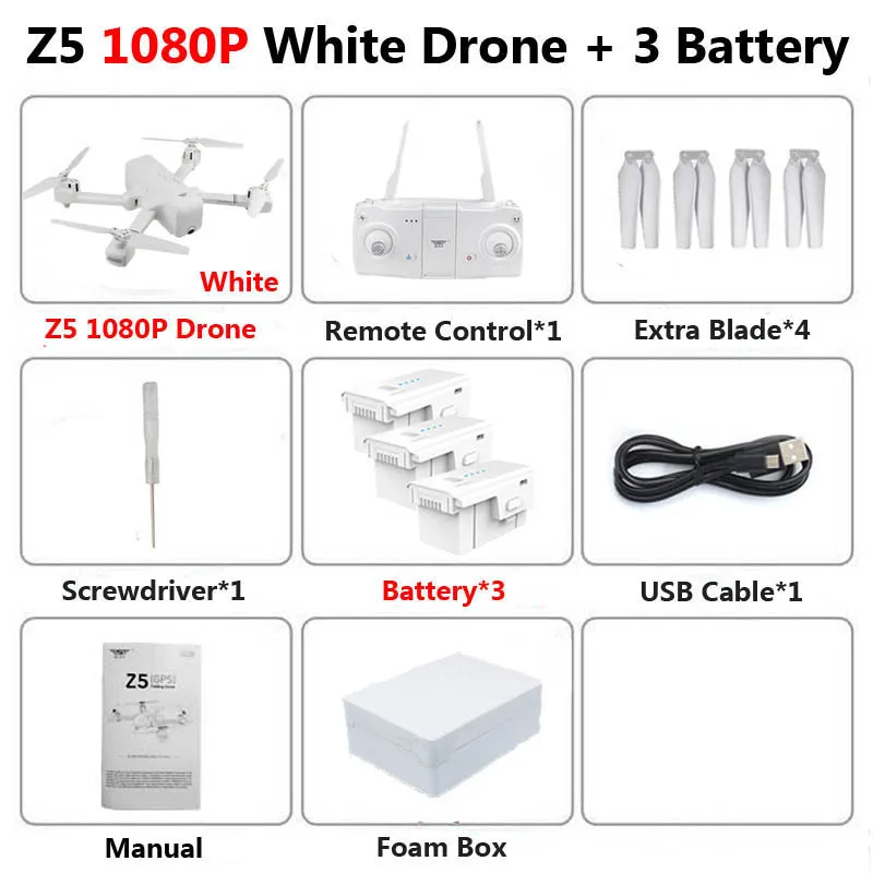 SJRC Z5 Профессиональный складной Дрон с камерой 1080P HD gps 5G Wifi FPV оптический поток Радиоуправляемый квадрокоптер Вертолет игрушки SG106 E58 - Цвет: White 1080P 3B Foam