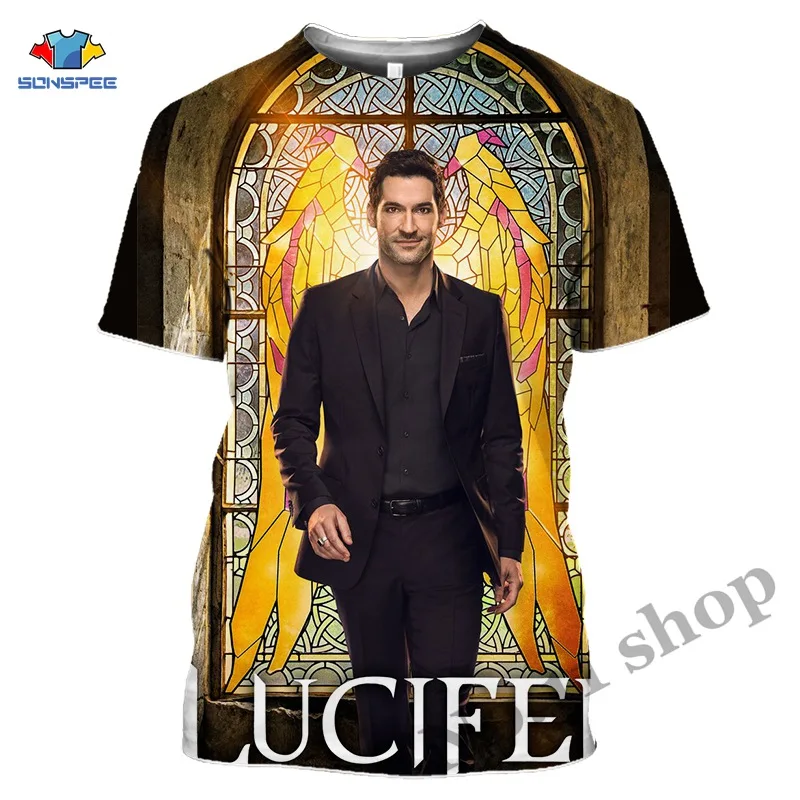 Футболка Lucifer с 3D принтом для мужчин и женщин Повседневная модная уличная одежда