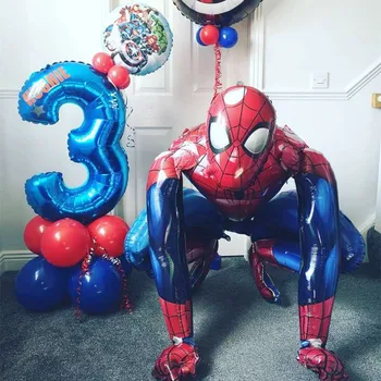 

55*63 cm 3D Spiderman Aluminum Foil Balloons Hero Theme Party Decor Boy Birthday Party Decortion Air Globos Kids Gifts ball