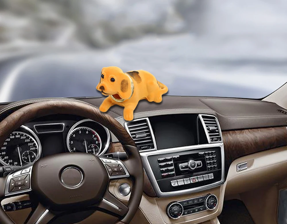 Brun clair - Tableau de bord de voiture, jouets, poupée de chien qui