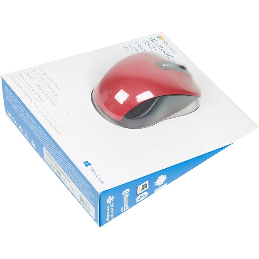 Мышь Microsoft Mobile 3600 красный/черный оптическая(1000dpi) беспроводная BT(2but