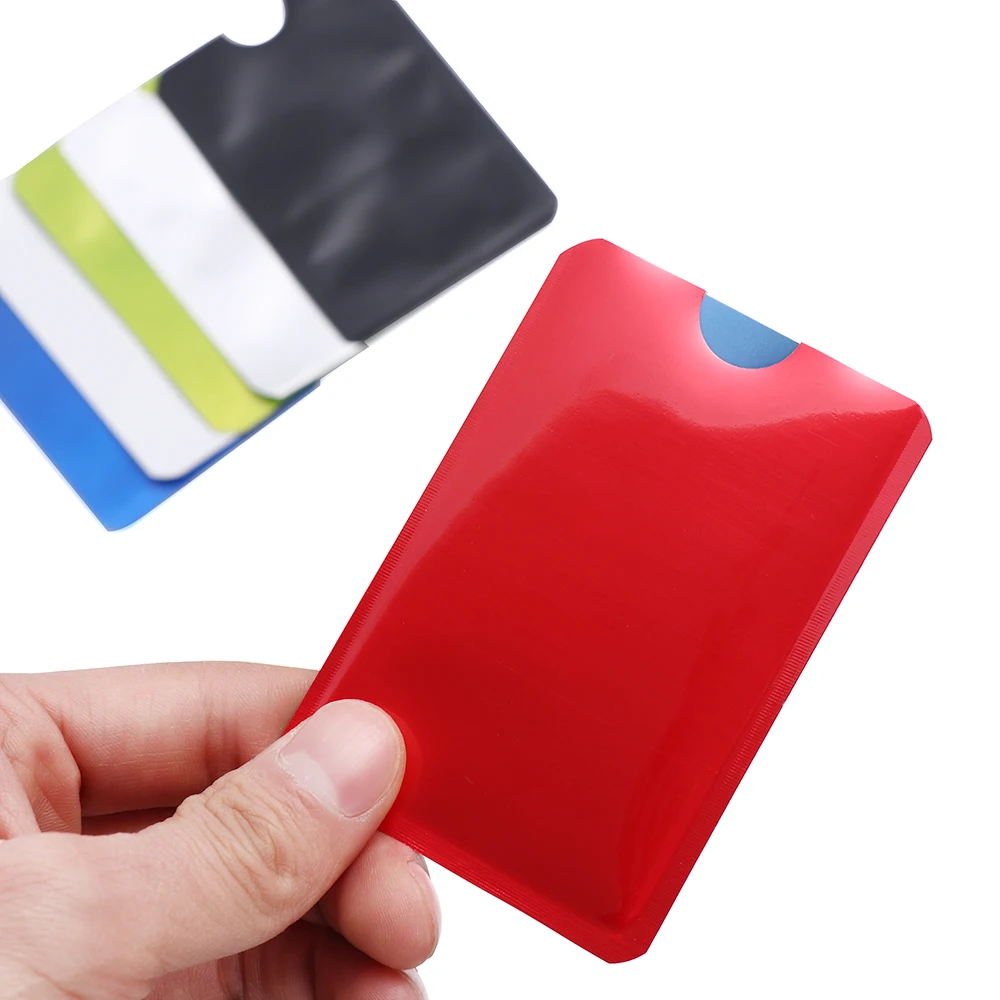 10 Pcs Colorful Anti Rfid Wallet Blocking Reader Lock Bank Card Holder Id Case Protection Metal Credit Card Holder Aluminium