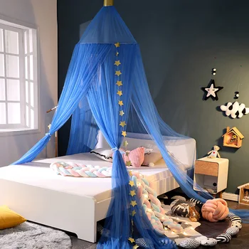 

INS Nordic Princess Dome Mosquito Nets Children's Bed Curtain Baby with Crown Stars Bed Mosquito Net
