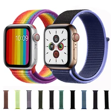 Нейлоновый ремешок для apple watch 5 4 band correa apple watch 44 мм 42 мм 40 мм 38 мм iwatch 5 4 3 2 1 цветной браслет
