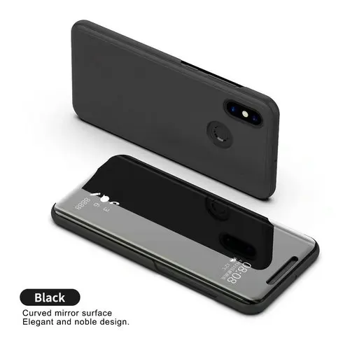 Black Смарт-чехол с откидной крышкой для samsung Galaxy A50 A10 Note 8 10 8 9 A20 A60 A70 S8 S9 S10 плюс зеркальный чехол для телефона для samsung A7 A9 J4 - Цвет: Black