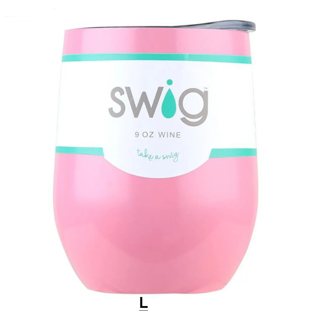 Swig кружки винного цвета Termos Tumber кружка из нержавеющей стали Термос Stemless 9oz с крышками