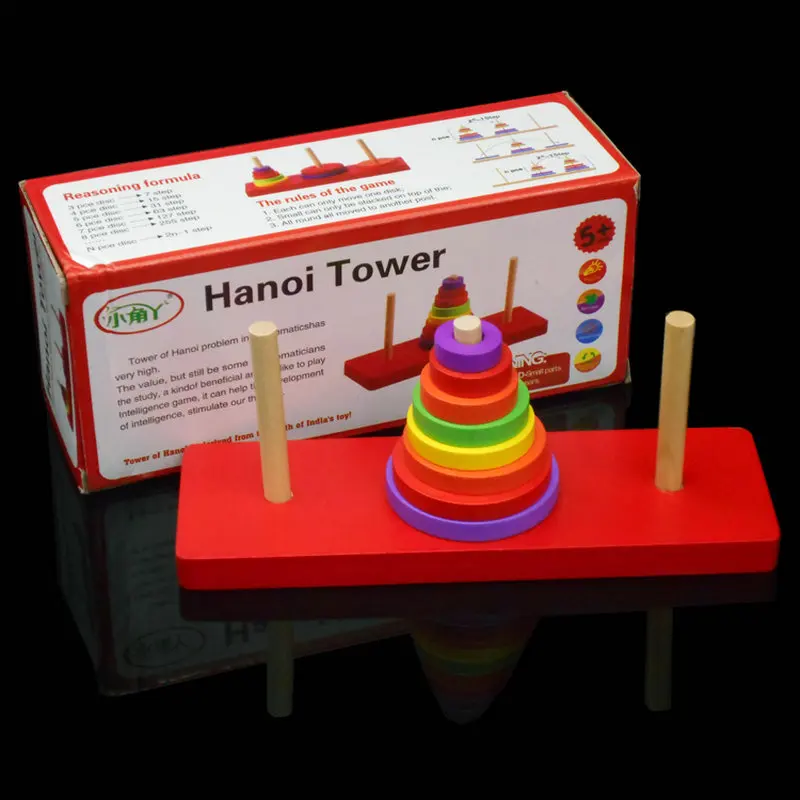 

Free shipping Children Wooden Blocks Hanoi Tower,Baby Educational wood toys Desktop games/Table Game Adult toys