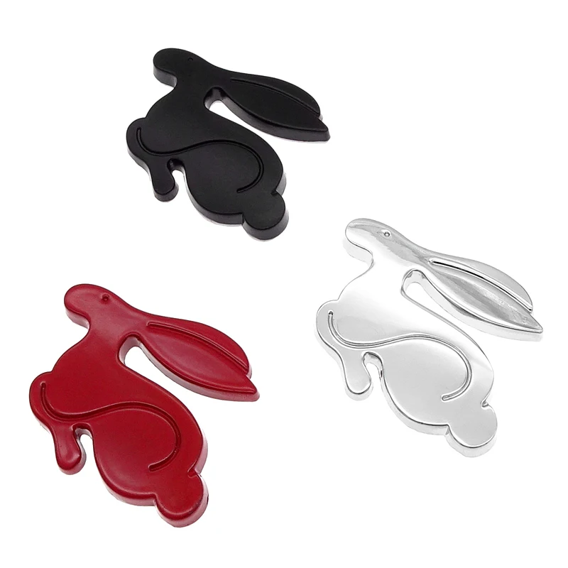 1pc Universal Cartoons Car Styling Decal for VW Jetta Golf BMW Audi Chevrolet 3D Metal Running Rabbit Emblem Rear Trunk Badge