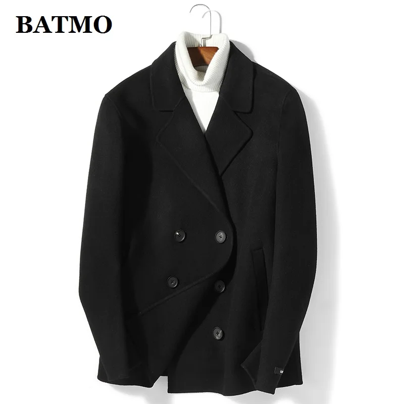 

BATMO 2019 new arrival autumn&winter 100% wool double Breasted trench coat,men's wool jackets 8638