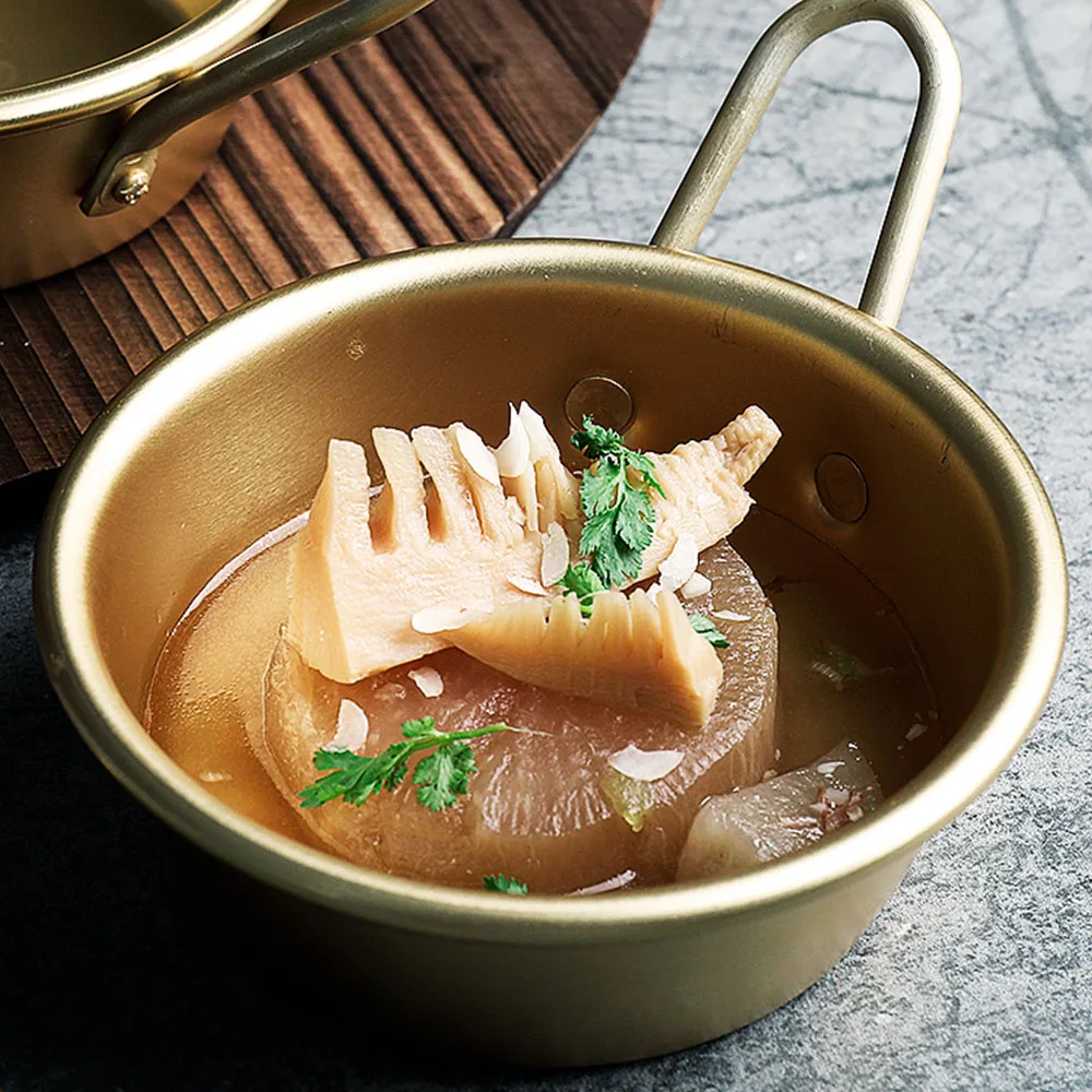 Корейская желтая алюминиевая миска с ручкой для лапши традиционный рис чаша вина