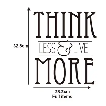 

think less live more Creative English logo sticker household decoration Sticker Removable sticker