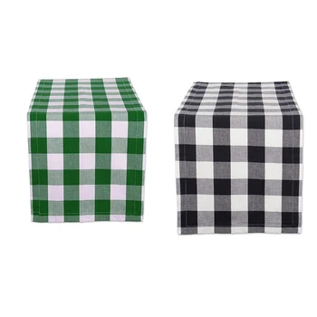 

30X275cm Plaid Tablecloth Rectangular Christmas Table Cover Tablecloth Home Kitchen Decoration