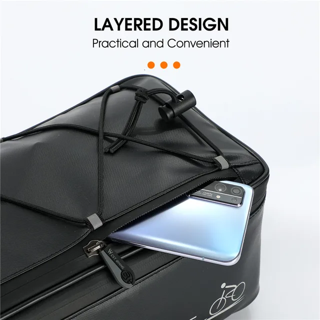 bolsa de bagageira de bicicleta à prova d'água