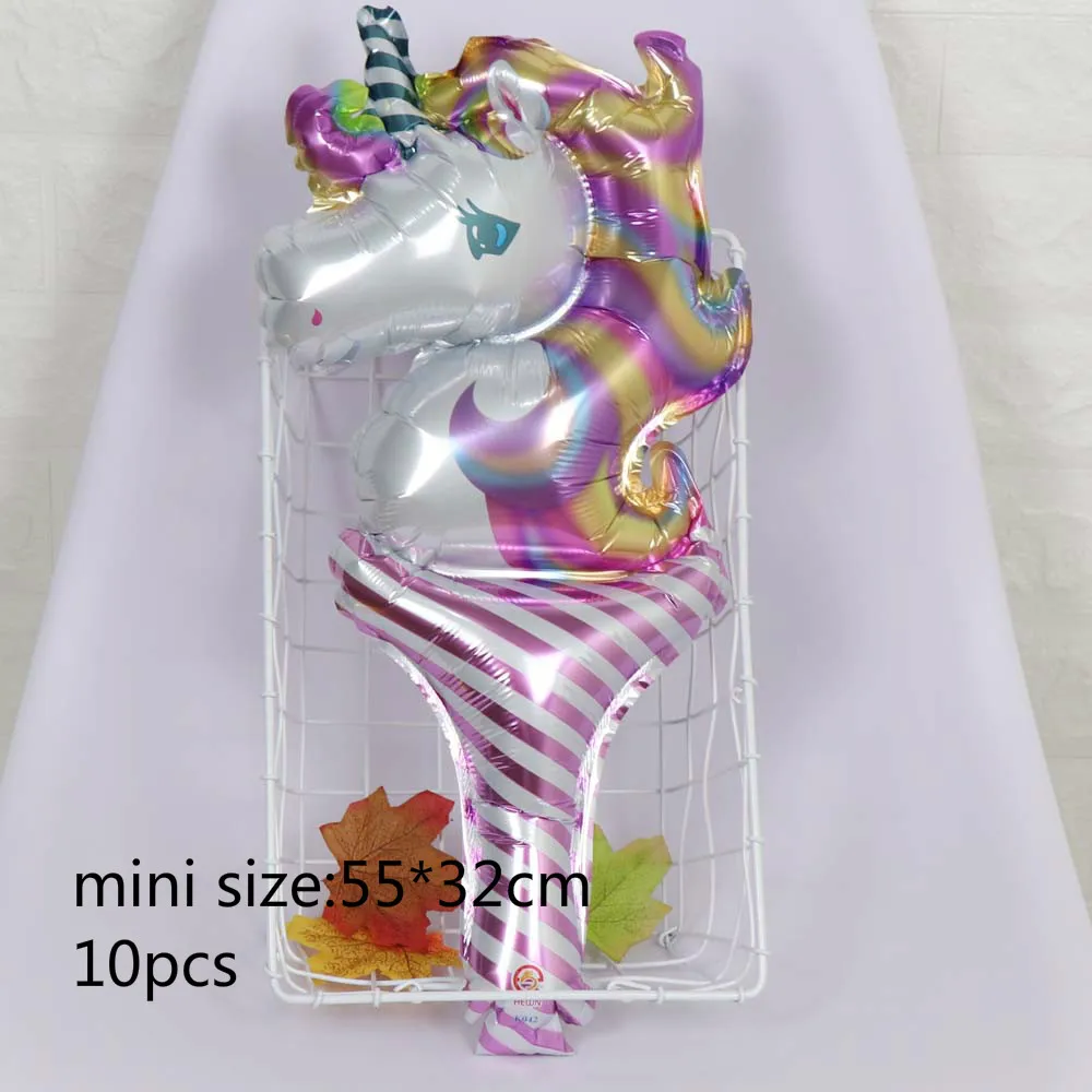 style 12 10 шт. Радужный мини Единорог фольги Воздушные шары Единорог тема вечерние гелиевые шары детский душ День рождения украшение детская игрушка мяч - Цвет: style 12