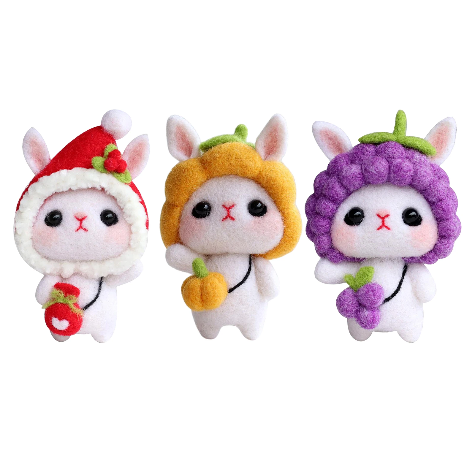 Woolen Needle Felt Kits for Beginners Handmade Cute Animal Rabbit Felt