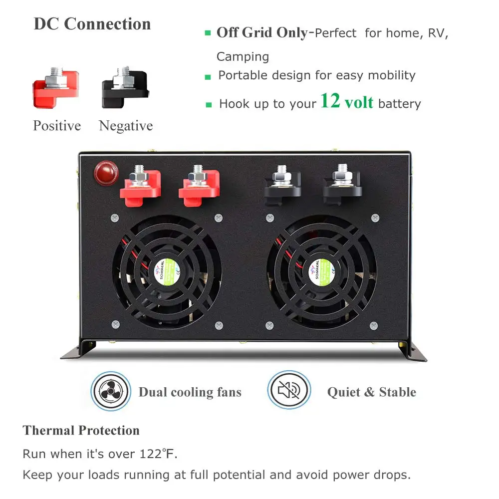Fora da Viga Inversor de Energia dc para ac 240v com Fio Onda Senoidal Pura Solar Gerador 12v - 24v 48v 110v 120v 220v Controlador 8000w 3 High Quality Renovação da Casa