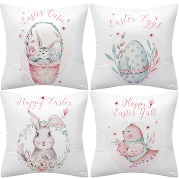 

Fashion Easter Rabbit Print Pillow Case Polyester Sofa Car Cushion Cover Home Decor Easter pillowcase#yl