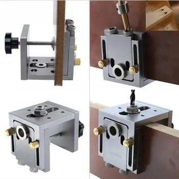 

Woodworking Hole Drill Puncher Positioner Guide Locator Jig Joinery System Kit Woodworking Parts for Unassembled Cabinet